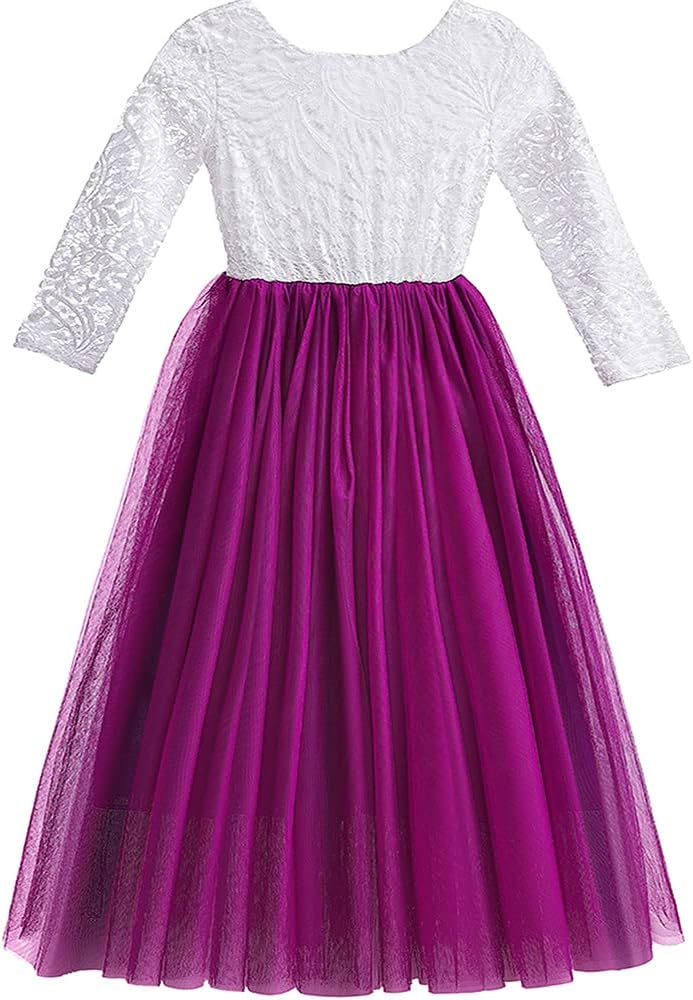 Baby Girl Dresses Ruffle Lace Pageant Party Wedding Flower Girl Dress…