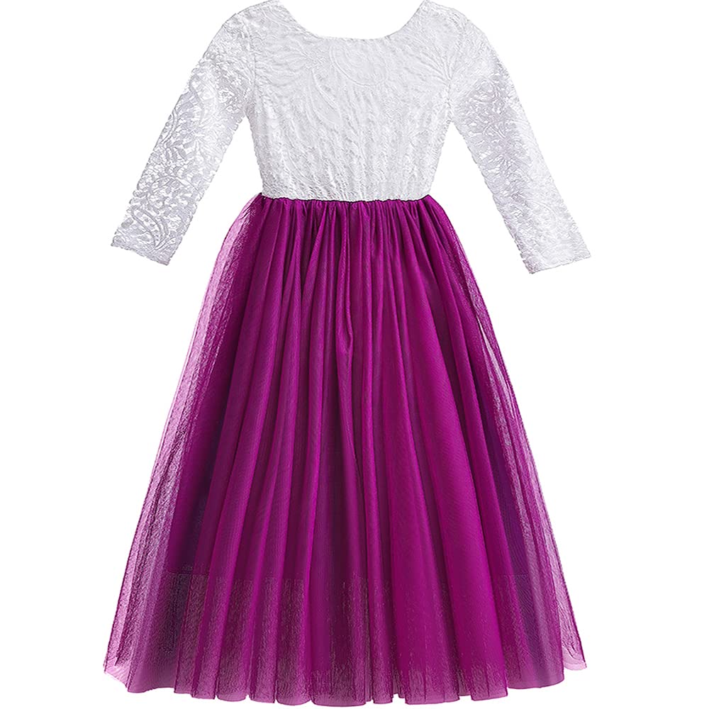 Baby Girl Dresses Ruffle Lace Pageant Party Wedding Flower Girl Dress…