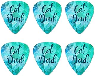 Cat Dad Novelty Guitar Picks Medium Gauge - Set of 6