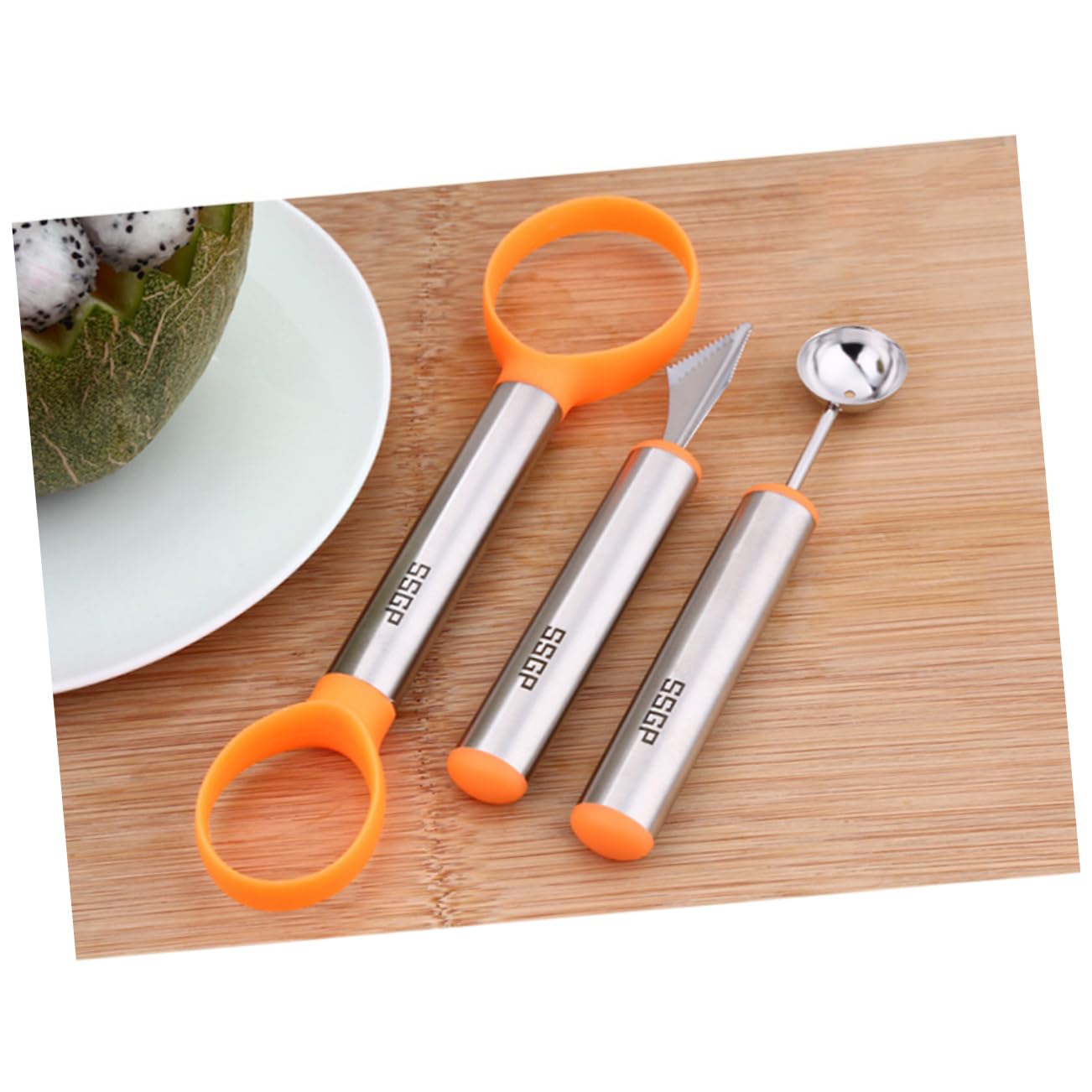 Unomor Fruit and Vegetable Corer Tool Set Scooper and Peeler Fruit Salad Tools Fruit Carving Tools Set for Kitchen