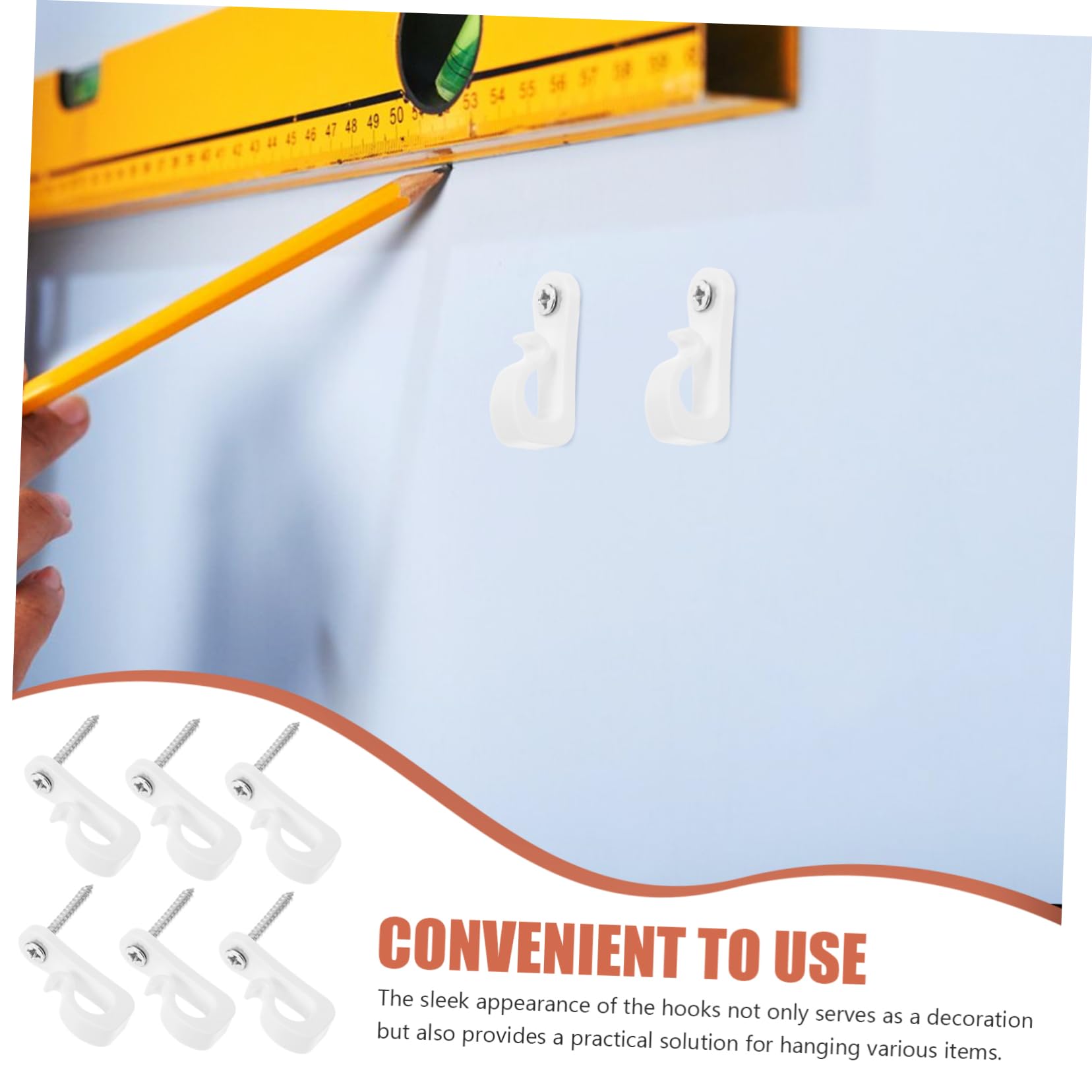 OUNONA 60 Sets Wide Outdoor Hooks String Light Hangers Screw Hooks for Hanging