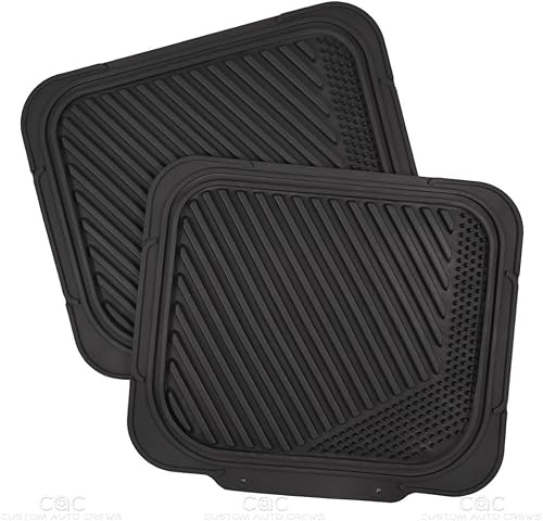 Miniatura 7 de Fundas de asiento de polietileno con alfombrillas de goma de doble acento Negro  rojo