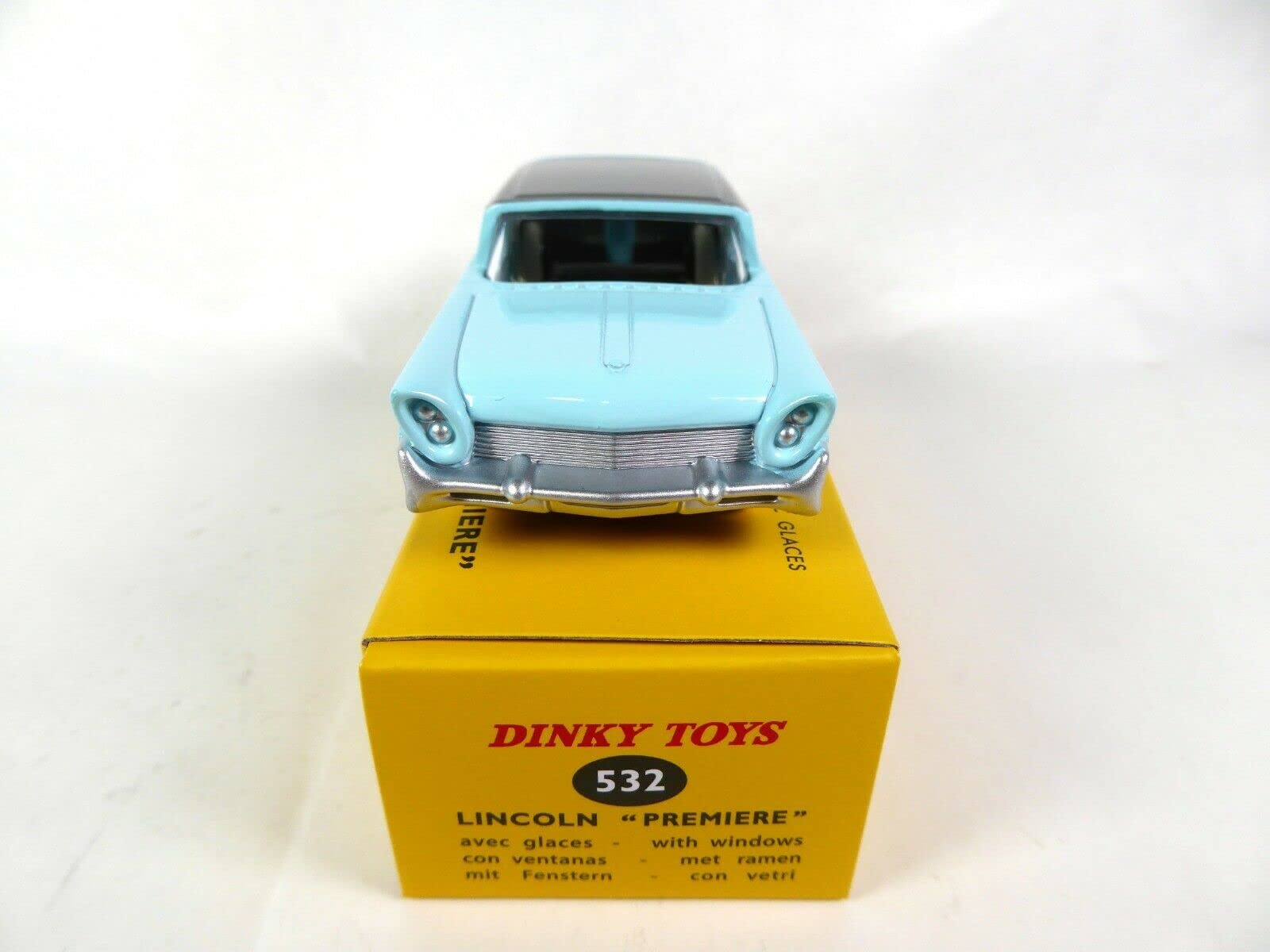 Dinky Toys (Atlas) Lincoln Premiere 1/43 Bleue/toit Gris - Vitres Blanchies
