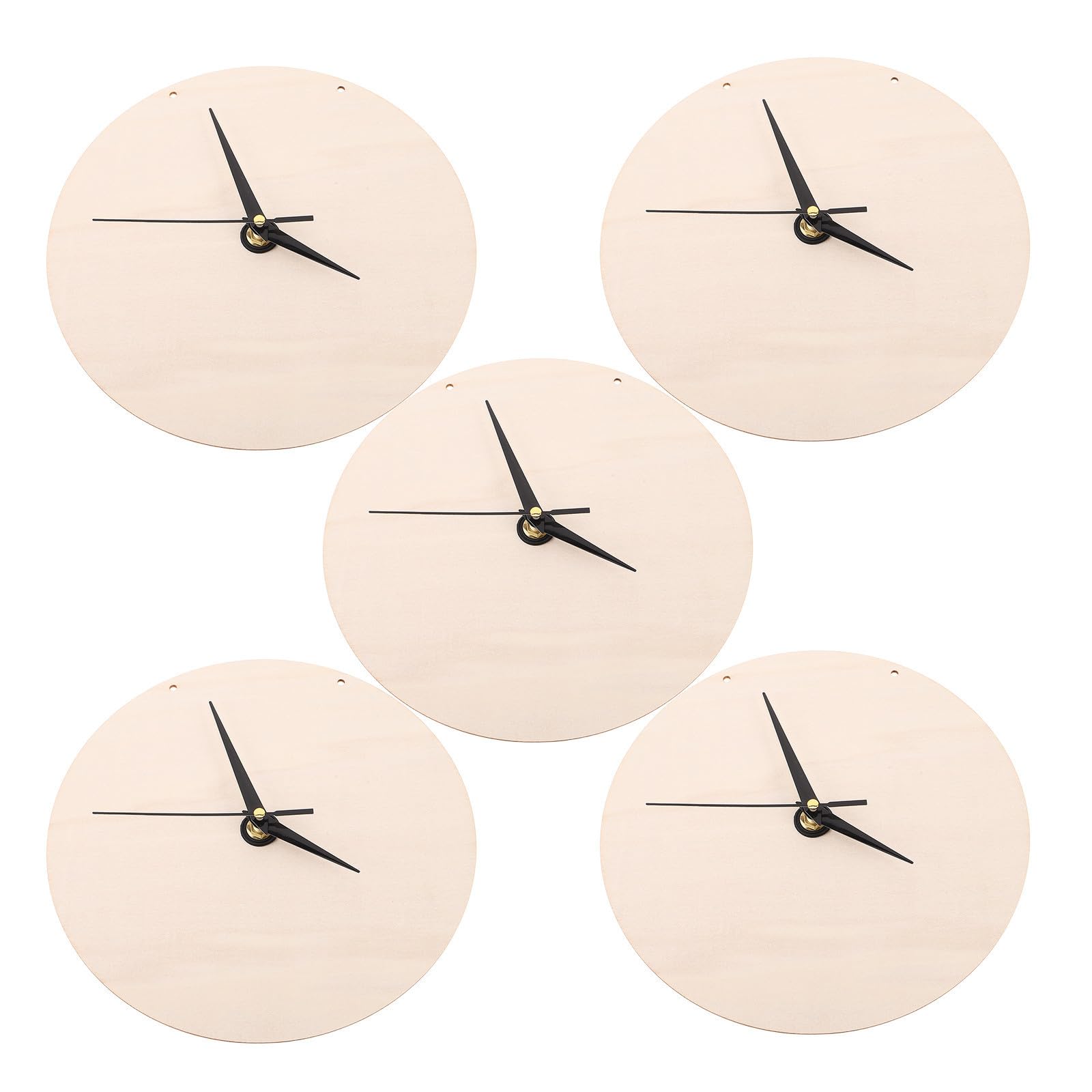Reloj de madera para manualidades diy con agujas de colores y esferas redondas en lote de 5 1
