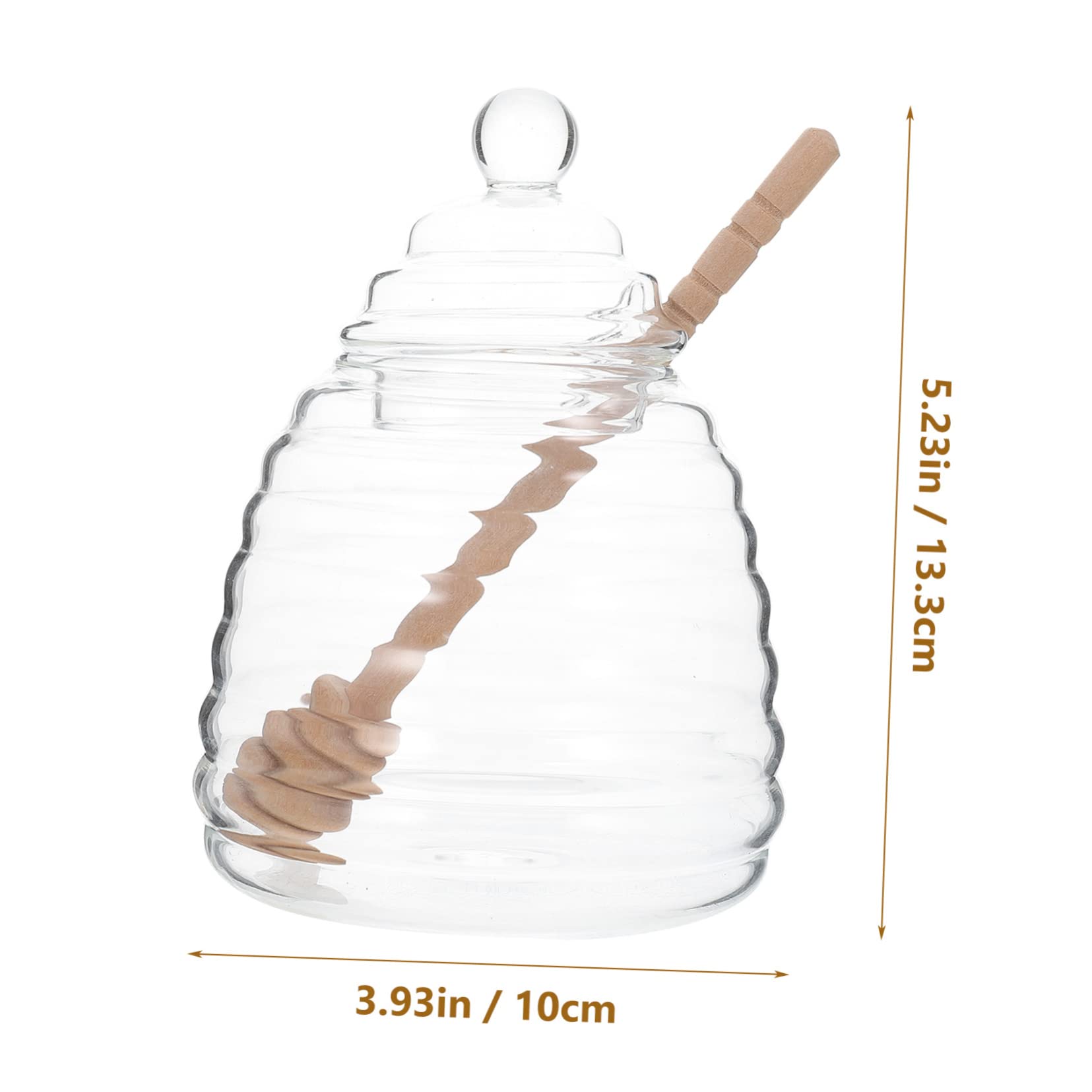 VALICLUD 1Set Glass with Stirring Rod Transparent Honey Dispenser for Kitchen Storage for Syrups and Jam Easy to Clean Honey Pot Container