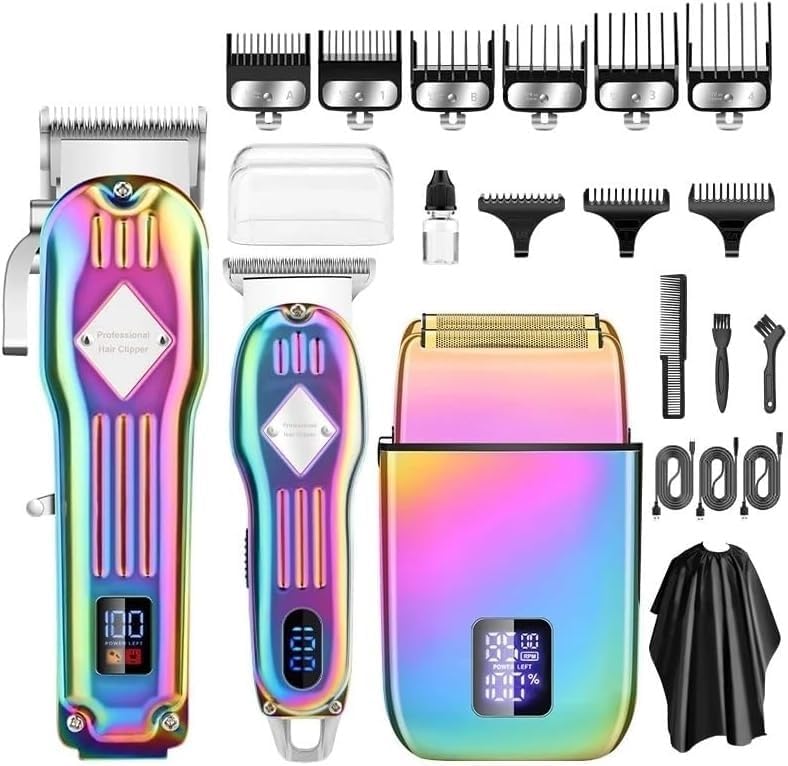 Hair Clippers for Men, 3 in 1 Professional Electric Hair Clipper Shaver Set Hair Trimmer Men's Electric Shaver Hair Cutting Machine(Silver)
