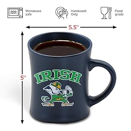 Notre Dame Fighting Irish Ceramic 16oz Sculpted Mug - Official Team Logo Coffee Cup - Handwash Recommended - Individually Boxed