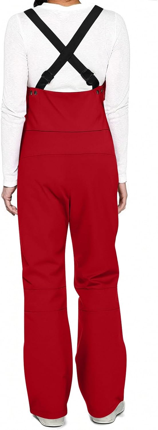 Women Snow Bibs Overalls Winter Waterproof Ski Bib Pants Snowboarding Insulated Windproof Sports Ski Jumpsuits