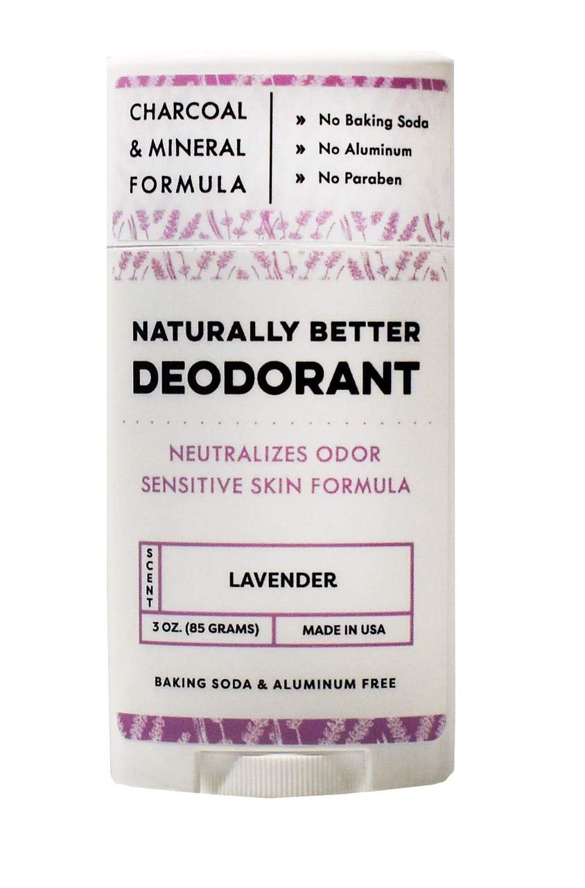 Lavender Naturally Better Deodorant - Sensitive Skin Formula, Aluminum-Free, Baking Soda-Free, All-Natural, Magnesium & Activated Charcoal, Plant-Derived, Made in USA by DAYSPA Body Basics