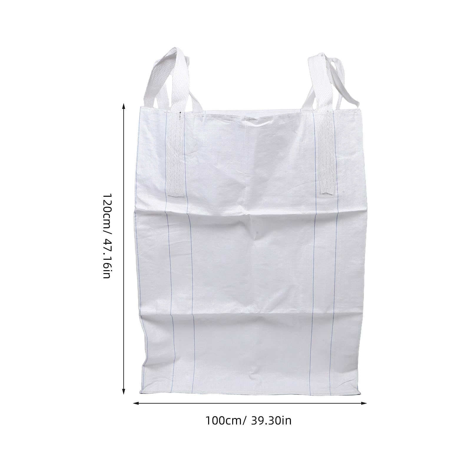 Sacchi big bag FIBC per materiali edili, 1-1,5 tonnellate, per carichi pesanti, sabbia e ghiaia, sacco a fondo piatto con parte superiore a sacca, ideale per cantieri edili, rocce e rifiuti,