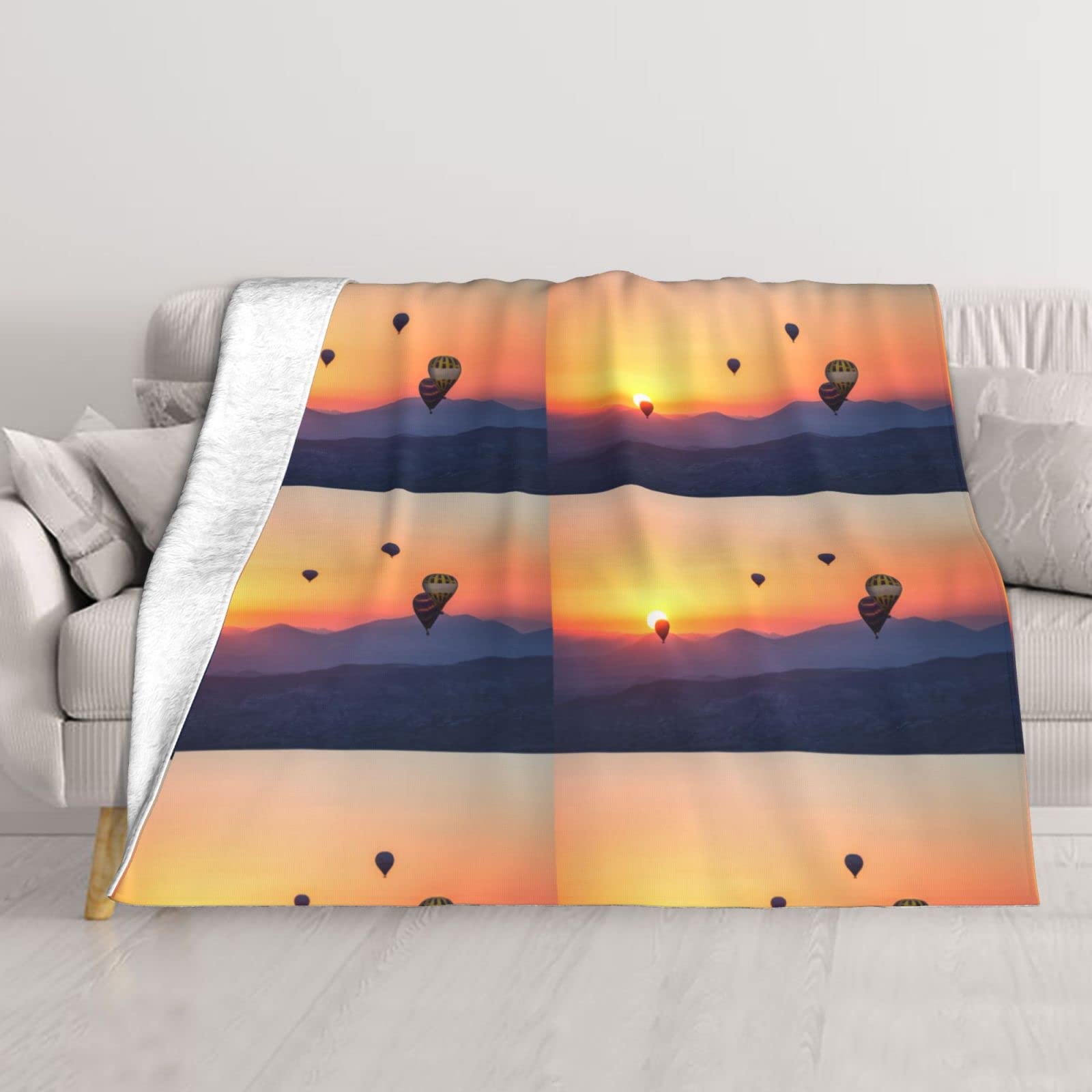 Couverture montgolfière 152x127 cm plaid thermique léger et respirant tout confort