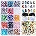 Colle 300pcs 8x12mm Crystal Beads for Jewelry Making Teardrop Beads Kits Gemstone Loose Beads Center Drilled with Storage Box