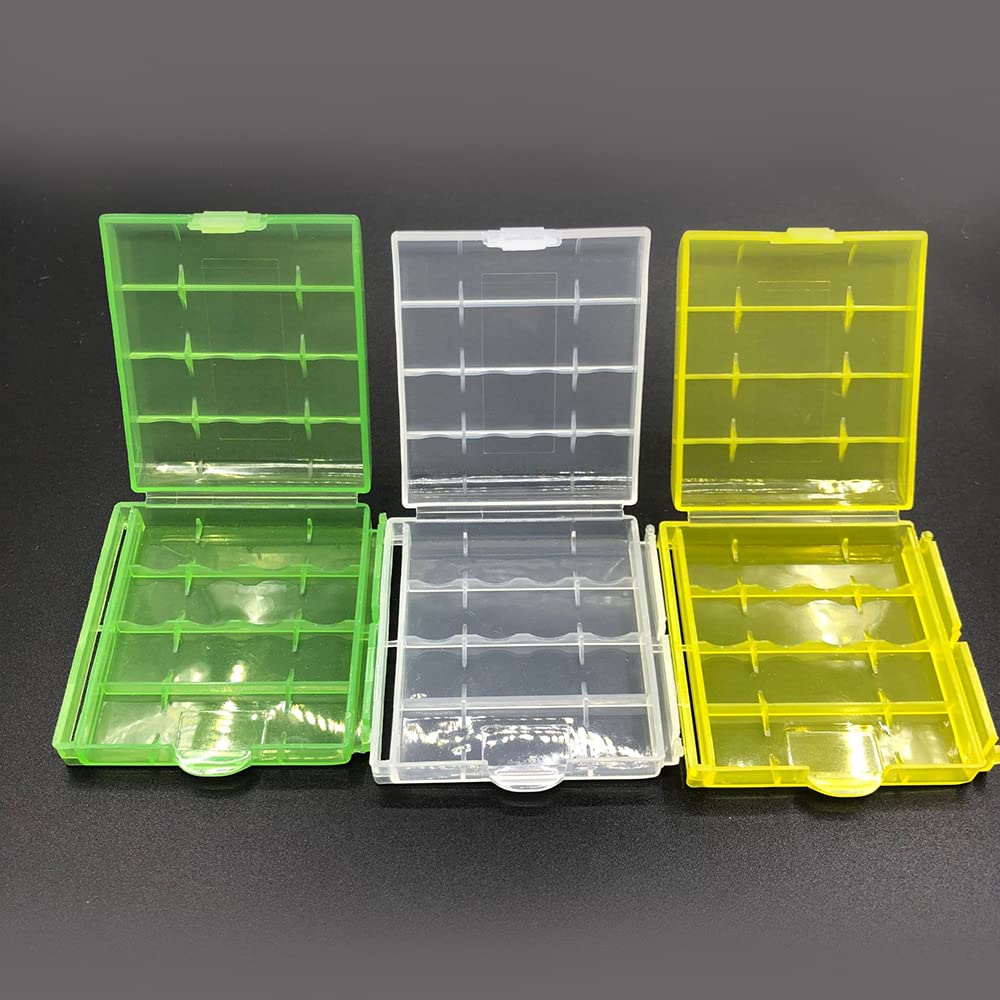 WYAN 8 pezziScatola di protezione della batteria,scatola per batteria in plastica rigida,Custodia per Protezione e Trasporto(5 colori)