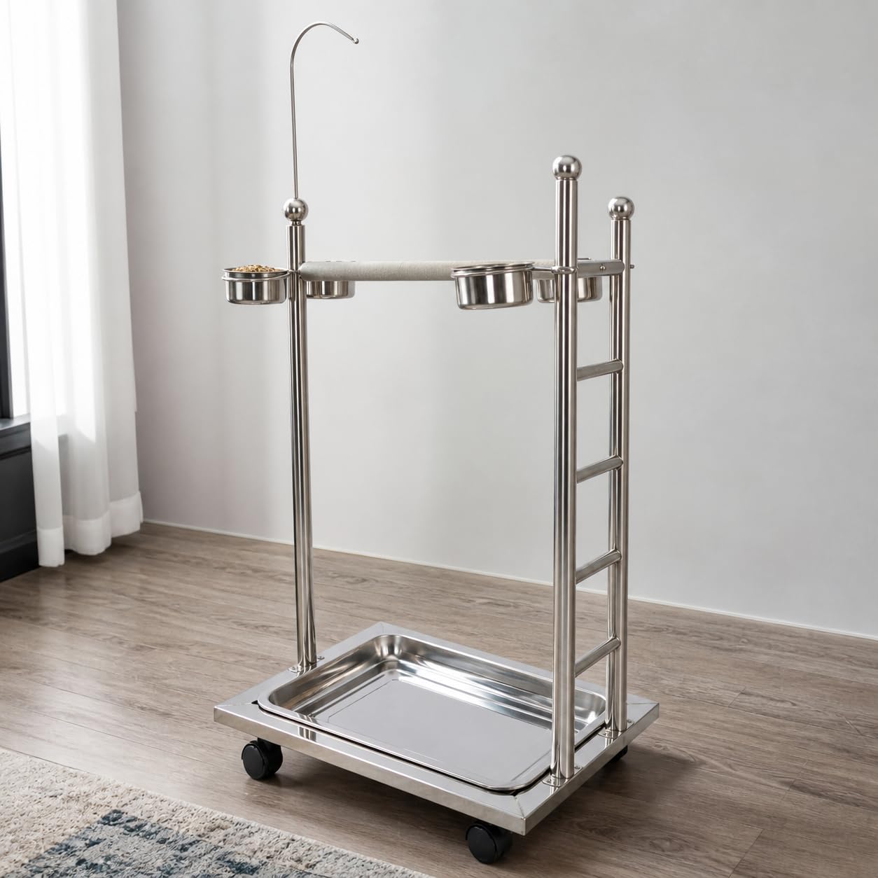 Supporto per Uccelli Regolabile, 1.9 diametro bastone | Assemblag facile, Supporto per pappagalli, Esposizione domestica, Per appassionati ornitologia