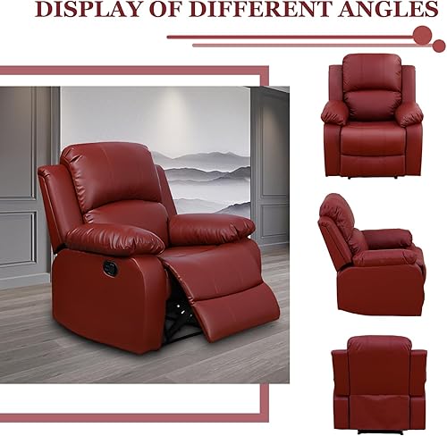 Miniatura 5 de Juego de sofá reclinable de cuero, juego de sofá reclinable de muebles de sala de estar, sofá reclinable de cuero para oficina y hogar (juego de