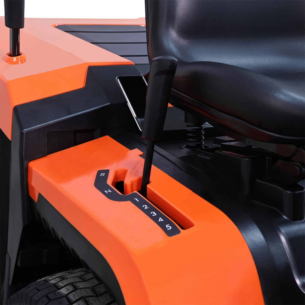 Tractor cortacésped FUXTEC FX-RMT84M, Ancho 83 cm, 6 Alturas, Motor Gasolina, Cambio Manual, recogedor 280 L y función de siega Marcha atrás