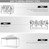 COBIZI Pop Up Gazebo with Sides 3m x 4.5m,Heavy Duty Gazebo with 4 Sidewall,UPF 50+ Waterproof Windproof Party Event Shelter Marquee,Outdoor Garden Gazebo Tent with Carry Bag (3x4.5m,White) - 3