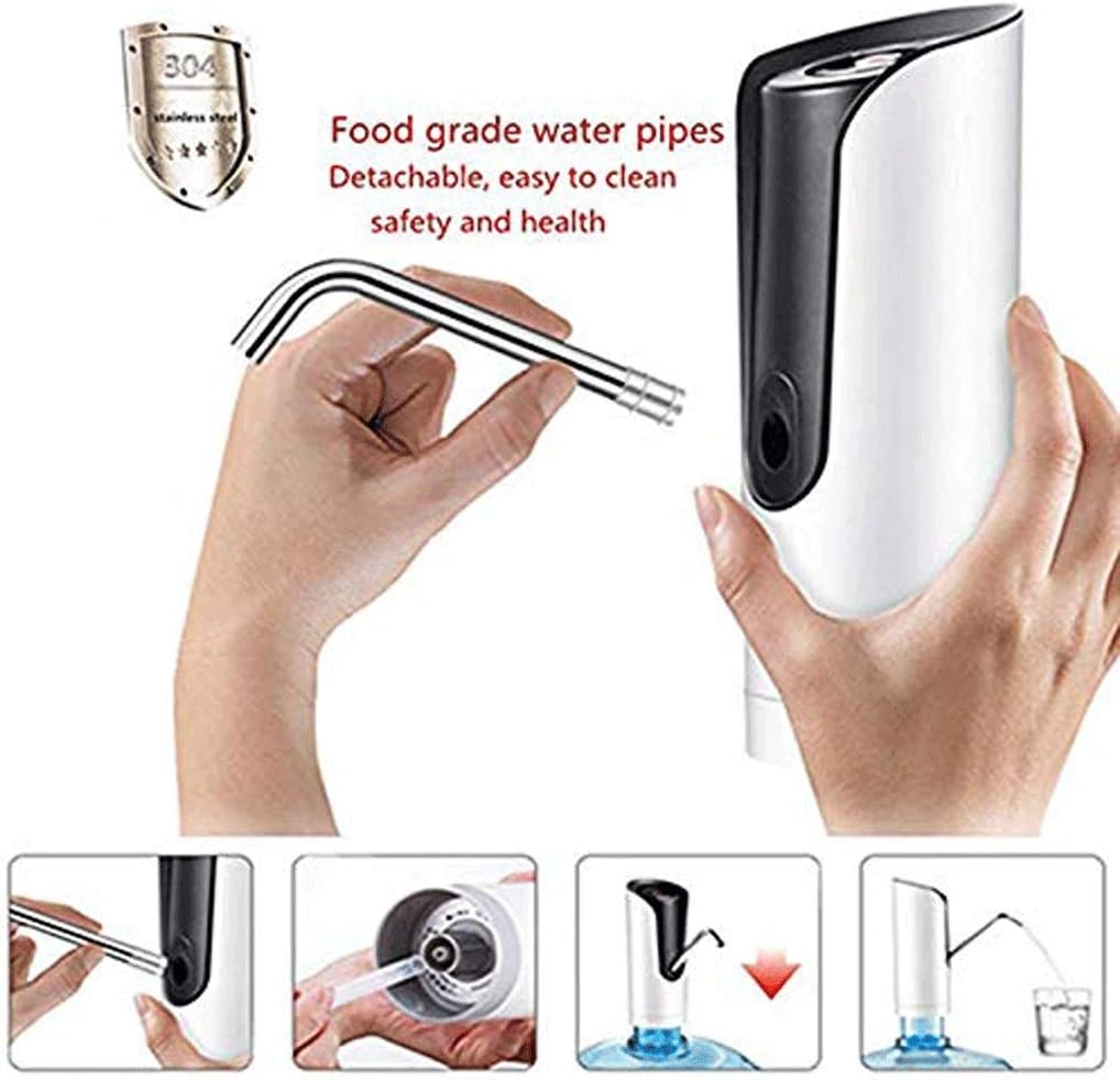 Water Bottle Dispenser Portable Compact Electronic Rechargeable Automatic Replacement for Manual Pump - 1 to 5 Gallon Jugs