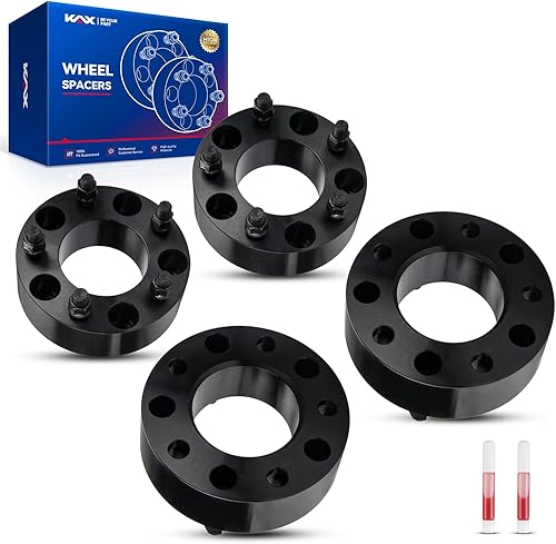 Vista 82 de KAX Espaciadores de rueda de 0.236 x 5.315 in, espaciadores de rueda centrados de 2 pulgadas y 6 lengüetas para F-15-0, Expedition, Mark LT, Negro