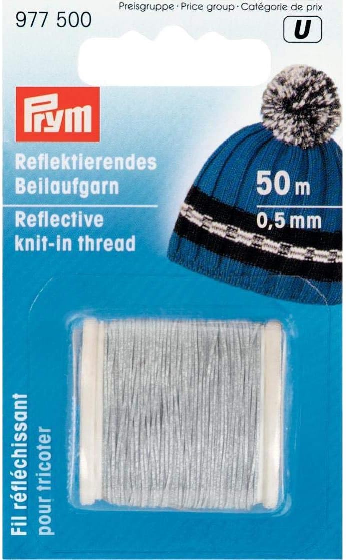 Prym Reflective Knit-in Thread 0.5mm (50mtr), Polyester Blend, Multi-Colour, 9.5 x 6 x 3 cm