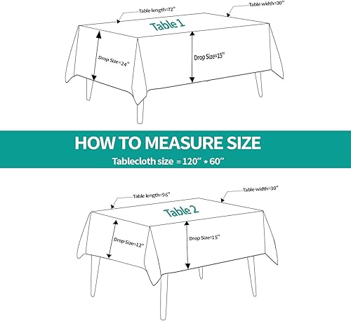 Miniatura 7 de Surmente Mantel rectangular de poliéster de 60 x 120 pulgadas para bodas, banquetes o restaurantes (negro)