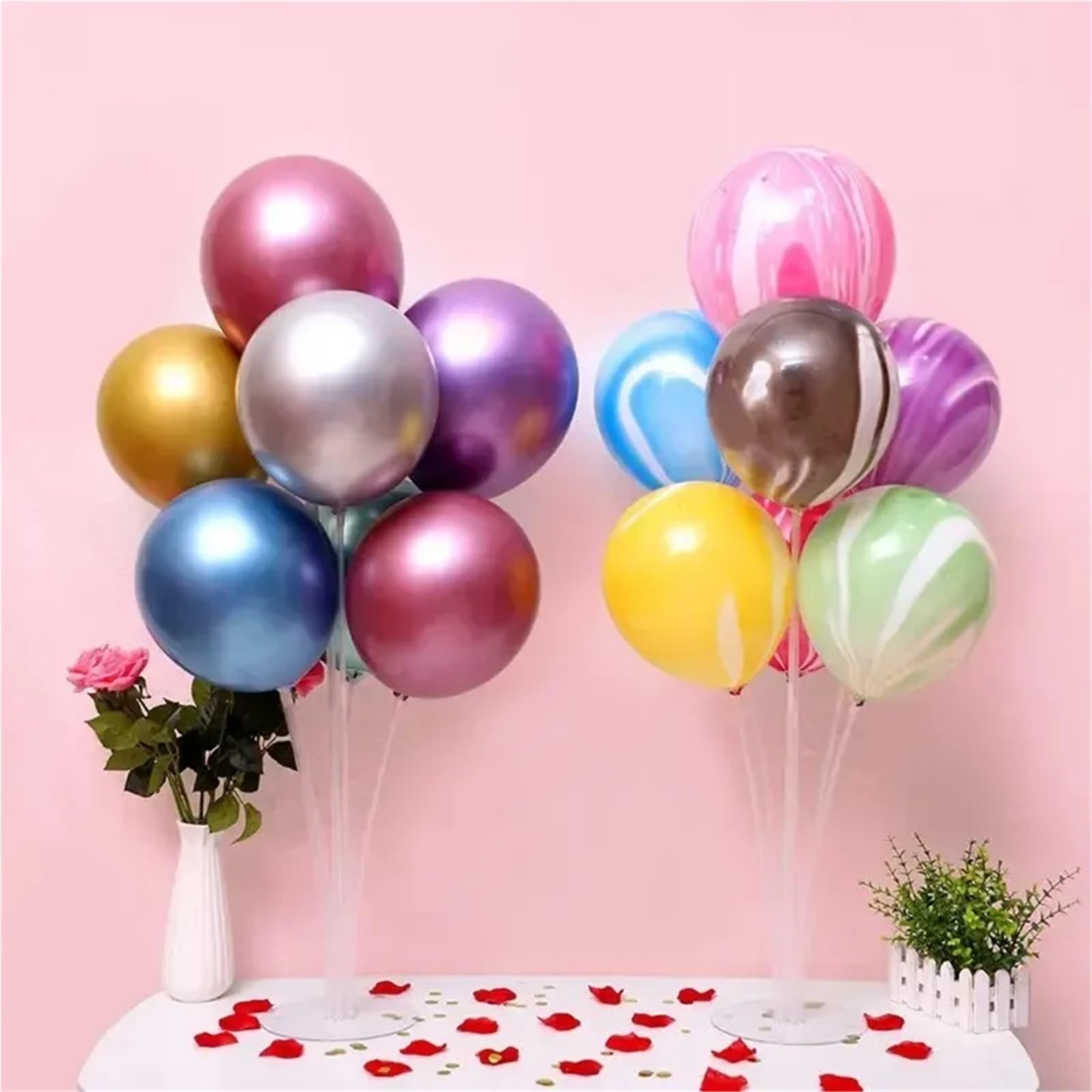 Stojak na balony 8 zestawów patyczków do balonów z podstawami 7 rurek stół weselny stojak na balony uchwyt