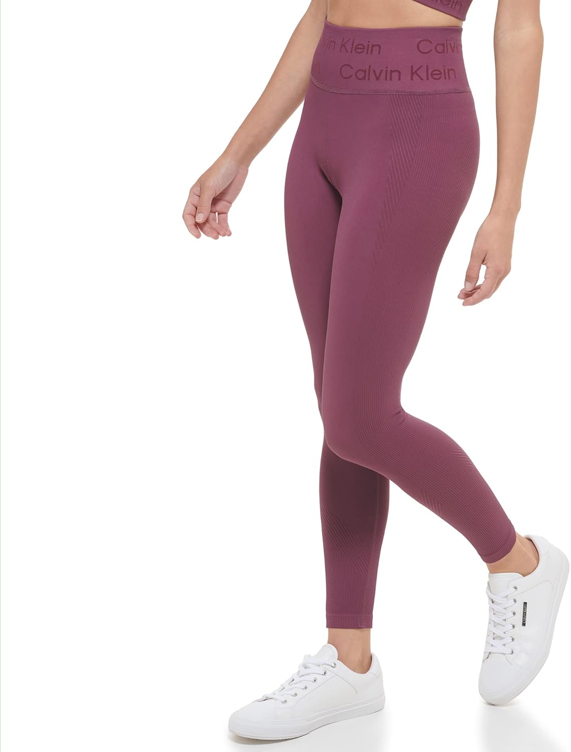 Calvin Klein Performance Womens Textured Knit 7/8 Active Leggings - Image 2