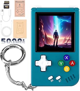 RG Nano Handheld Game Console Portable Retro Video Games Consoles Hand Held Aluminum Alloy CNC Music Player Quality Speaker 1.54 Inch IPS Screen Blue 64GB