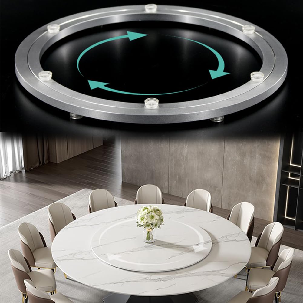 Cuscinetti Giradischi Cuscinetto per Giradischi Girevole Silenzioso Lega Alluminio Resistente per Rotondo Tavolo, Carico Massimo 400kg,Argento,14in/35cm