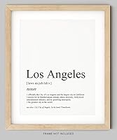 Vista 3 de Los Angeles Wall Decor - 8x10" UNFRAMED Print - Definition Of 'Los Angeles' California Black & White Typography Wall Art - LA Gifts And Souvenirs