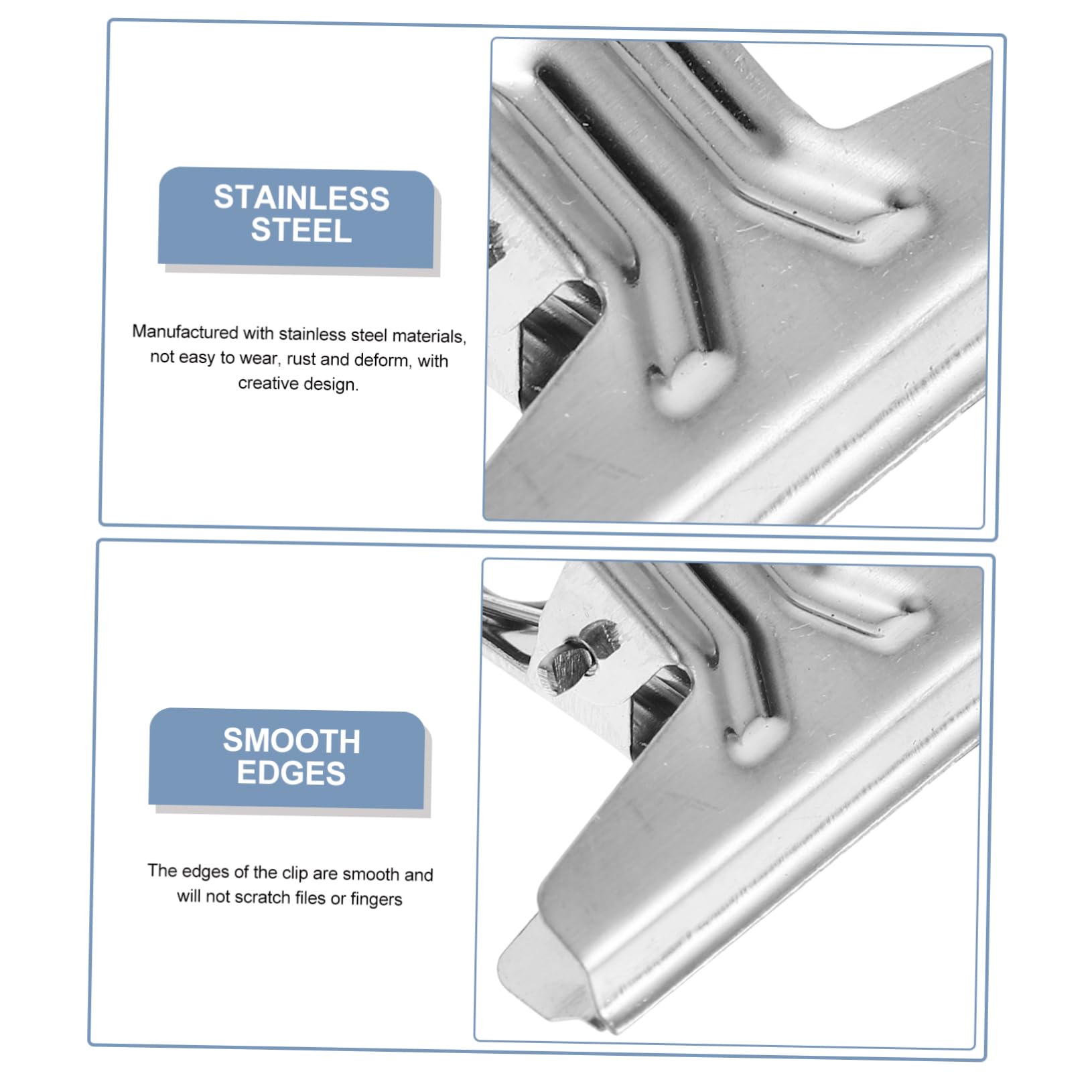 Cabilock 25Pcs Stainless Steel Money Clip Small Practical Clip Holder for Organizing Receipts Checks Cash Cards for Office Use and