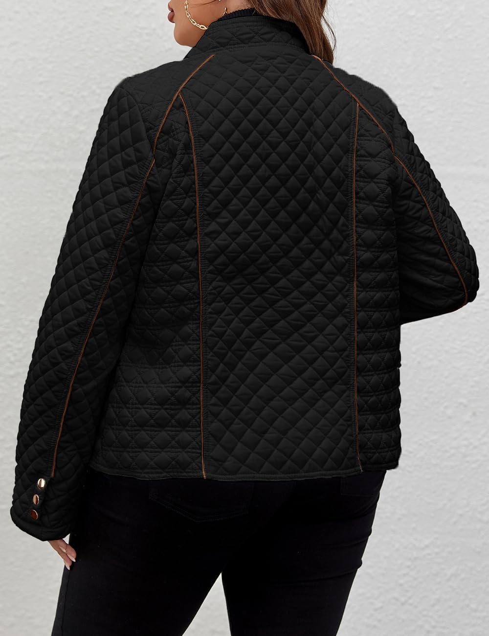 Geschallino Women's Casual Reversible Coat Plus Size Floral Print Windbreaker Lightweight Jacket with Hood - Image 5