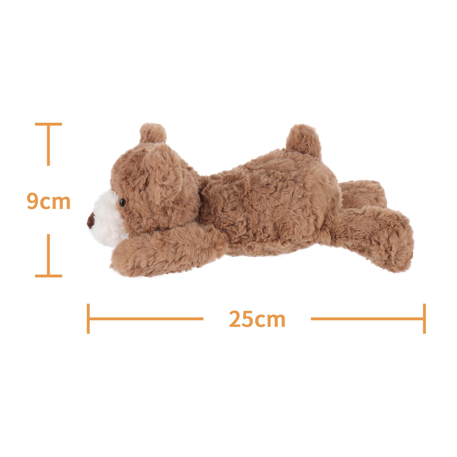 Apricot Lamb Toys - Peluche a forma di orso di pesche marrone con orecchie morbide e soffici (orso di pesche marrone, 20,5 cm