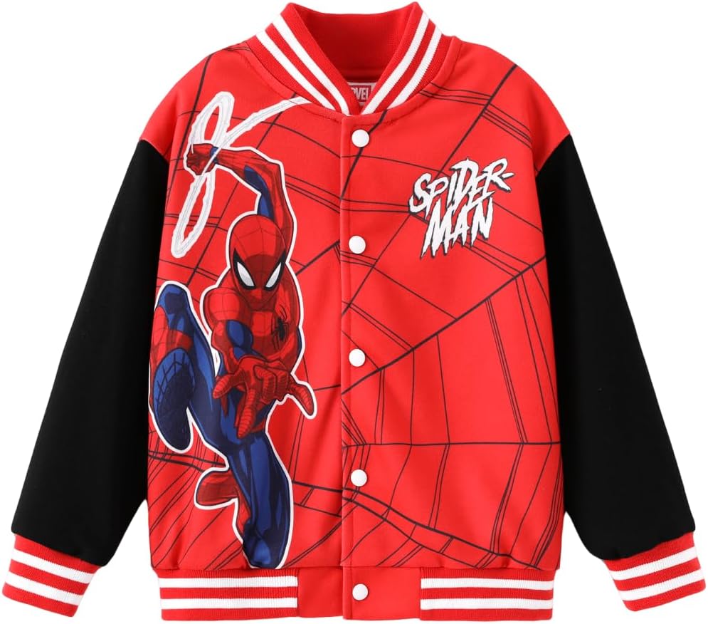 Chaqueta bomber universitaria Disney para niña y niño, sudadera de otoño para niños pequeños y grandes | Chaqueta con licencia oficial con diseños de Mickey, Minnie, Spider-Man, Gwen, Toy Story, Cars, Frozen, Princess, Stitch, Zootopia.