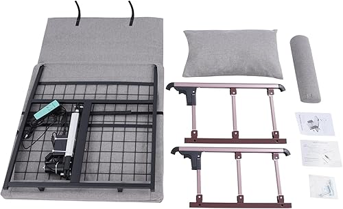 Miniatura 9 de Respaldo de elevación eléctrico para cama, respaldo de cama de elevación de potencia ajustable, pasamanos plegable con control remoto, fuerte