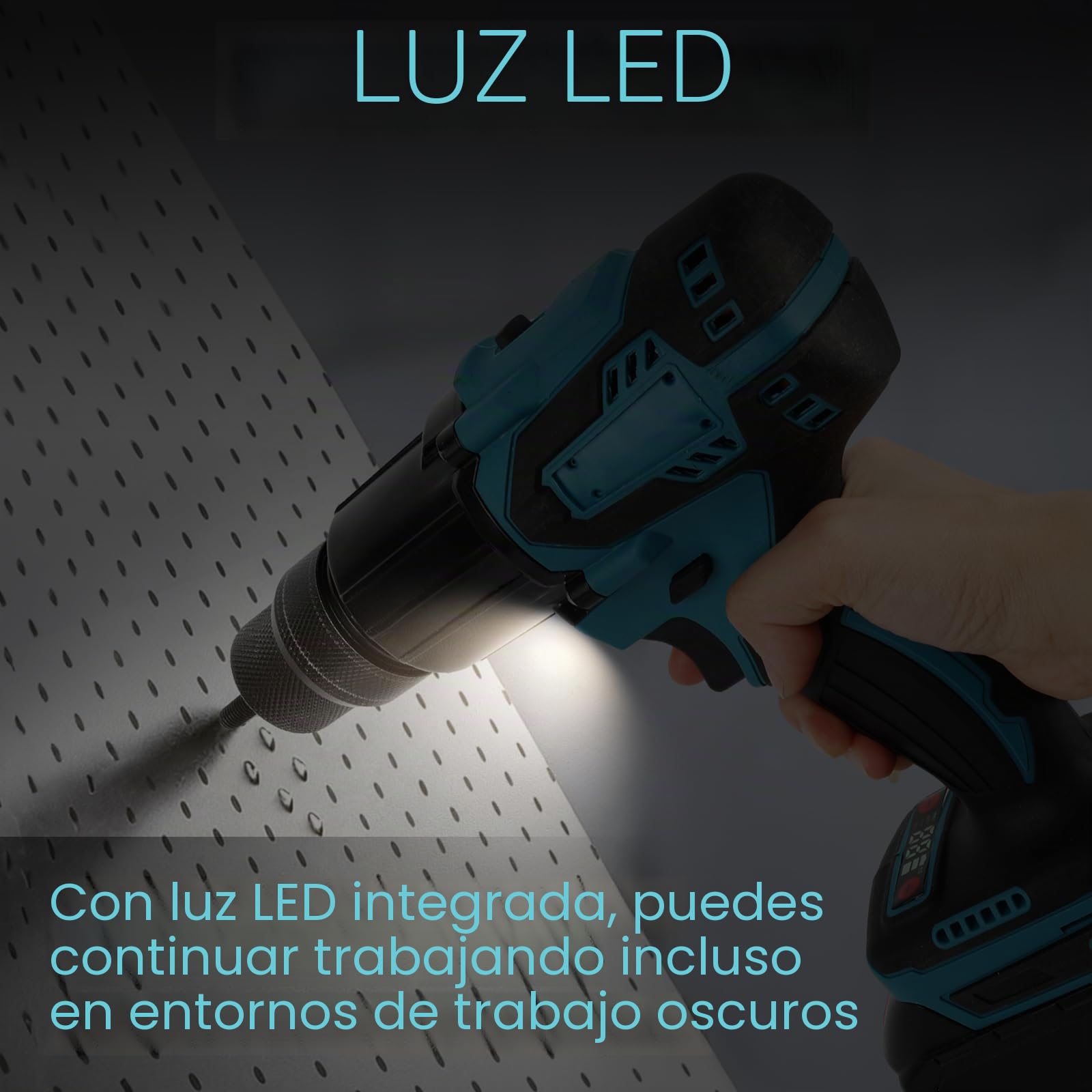 LIROPAU Remachadora de batería compatible con Makita 18V Batería | 2 en 1 pistola de remachado eléctrica con boquillas M6/M8 y guantes para remaches de 2,4 a 4,8 mm (sin batería, sin cargador)