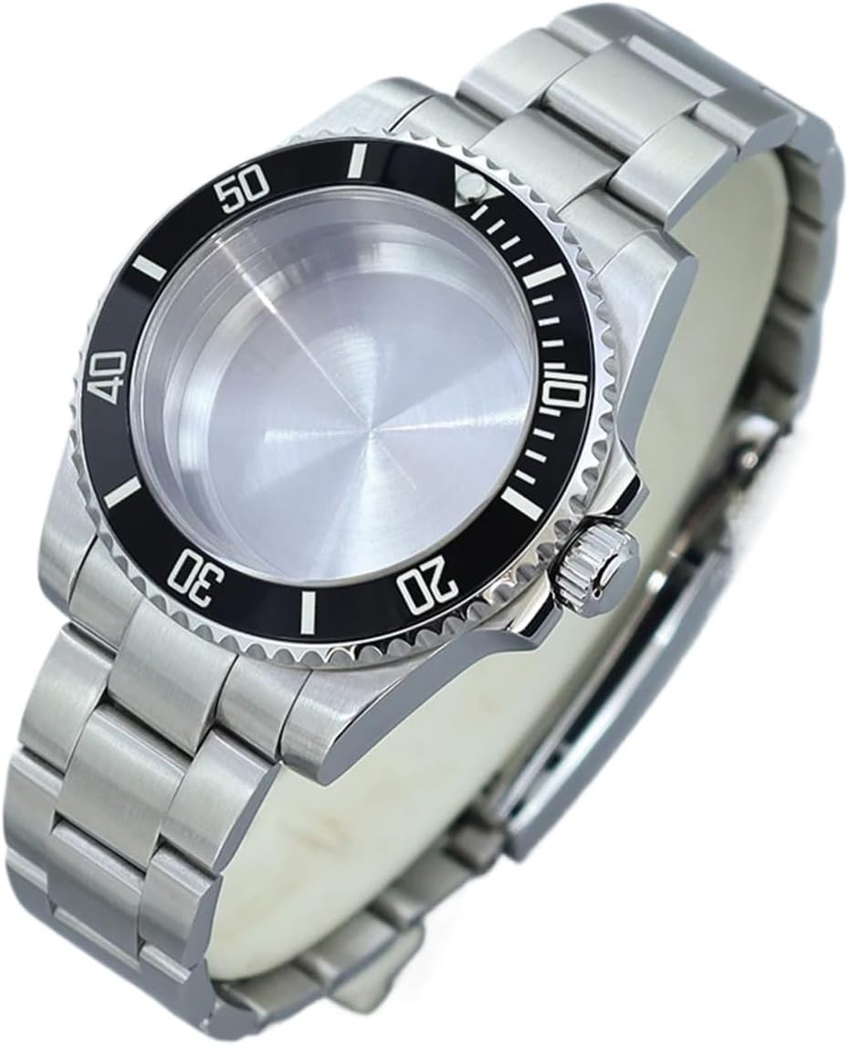 40MM Sapphire Glass Watch Case Bands for - GMT NH35 NH36 NH34 NH38 NH72-316L Stainless Steel
