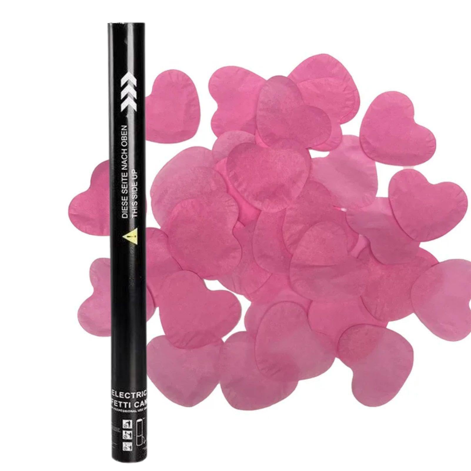 Cañón de Confeti eléctrico, Lanzador de Confeti de 4 Disparos y soplador de Confeti con Control Remoto para Bodas, conciertos, Fiestas y Efectos de Escenario. Heart25PCS