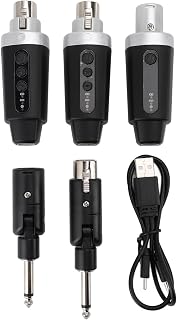 Wireless XLR Transmitter Receiver High Stability Mic System for Dynamic Mics Plug and Play for Large Stages ABS Material