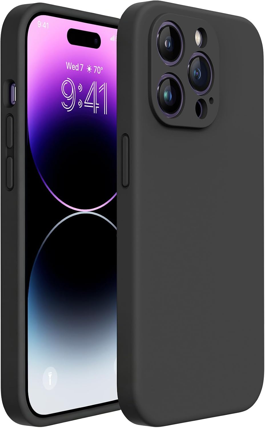 Miracase Silicone for iPhone 14 Pro Case, Black