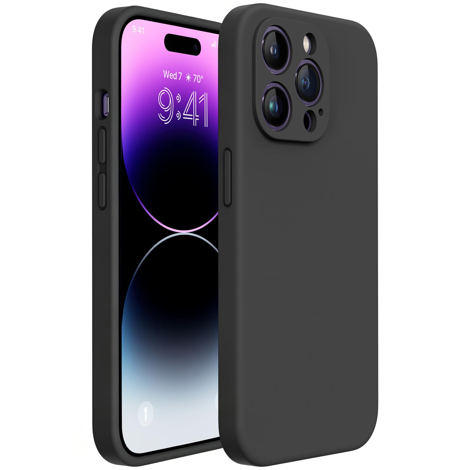 Miracase Silicone for iPhone 14 Pro Case, Black