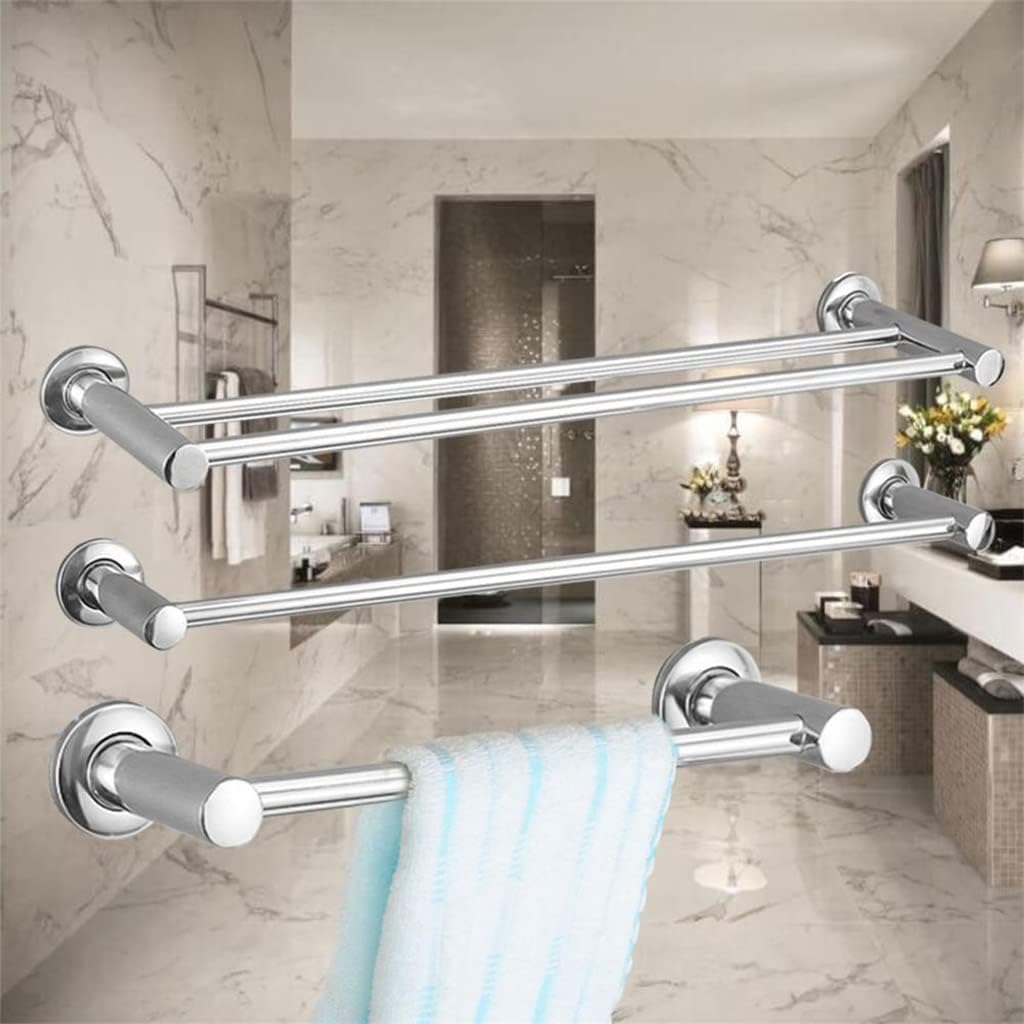 Stainless Steel Towel Rack Shower Shelf Wall-Mounted Holder Force Bathroom Pendant
