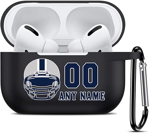 Funda protectora de silicona suave con llavero con nombre y números, compatible con Airpods Pro de 21 y 3 generación, funda protectora de silicona