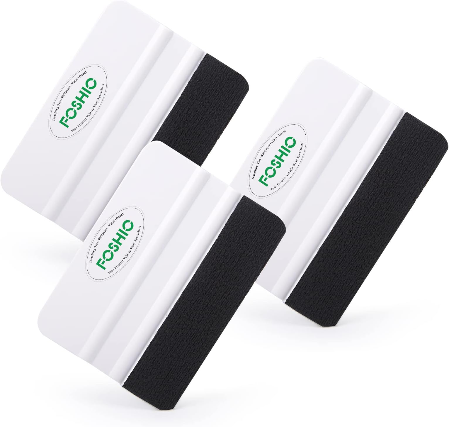 3pcs Vinyl Wrapping Squeegees Pro with Felt Edge for Applying Self-Adhesive Car Window Tint Film Vehicle Vinyl, 100×75mm