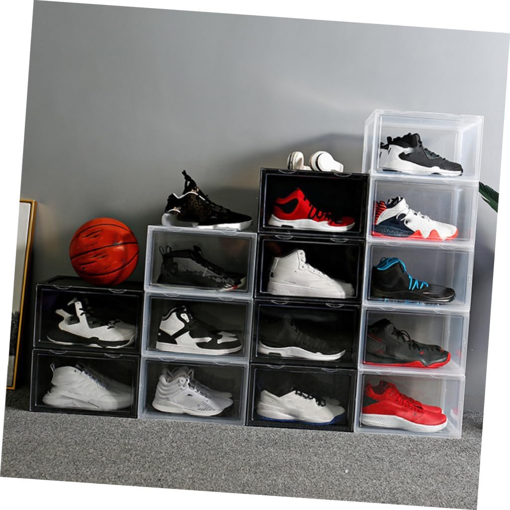 Shoe Box Magnetic Closure Dustproof Shoe Storage Container Organizer for Home Closet Stackable Suitable for Sneakers and Boots
