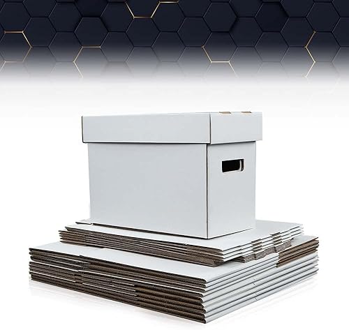 Miniatura 2 de PIT66 10 cajas de almacenamiento de cómics con tapas cortas capacidad para 150-175 libros de cómics apilables y duraderos, color blanco