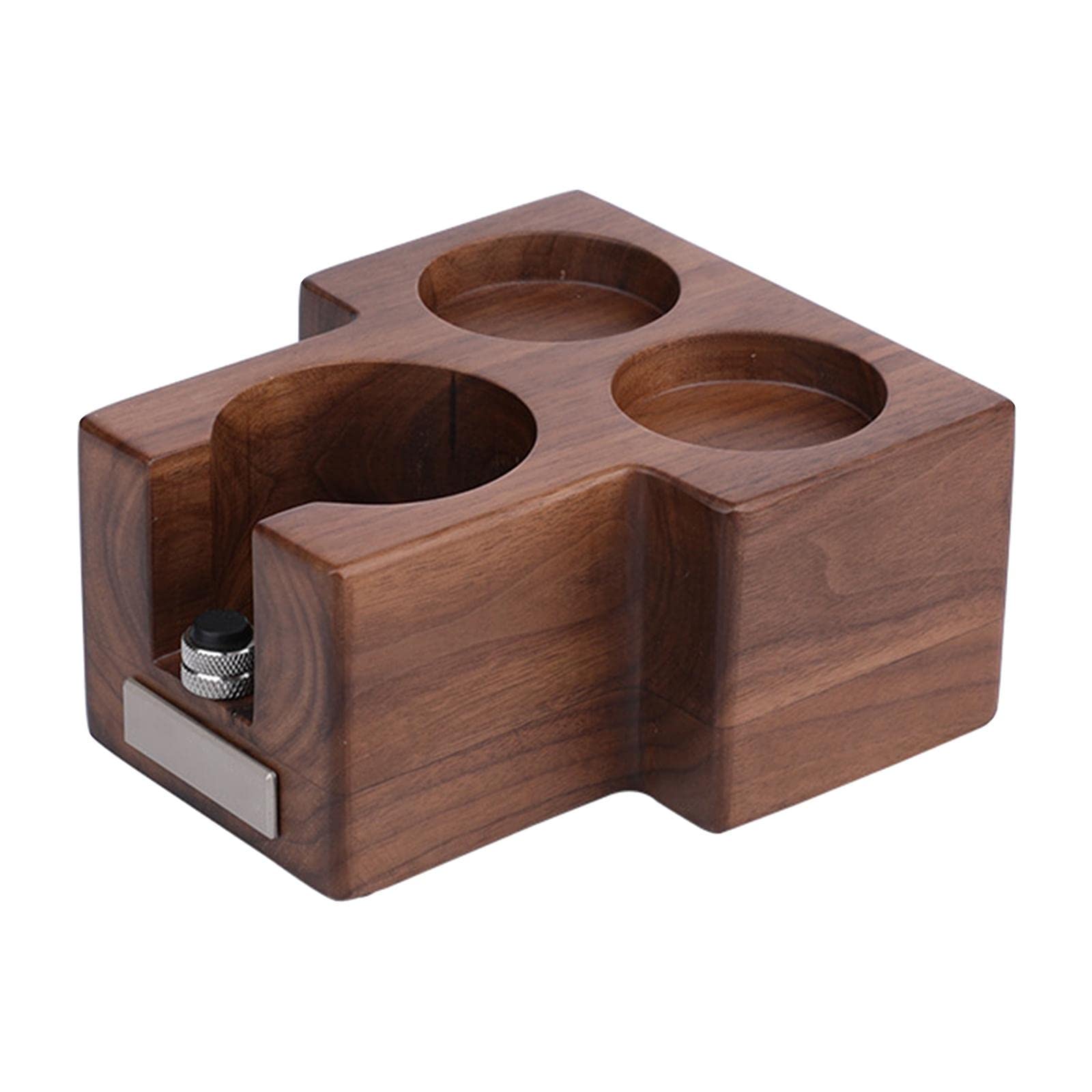 Porta Filtro Supporto Caffè Tamper Base Legno con Tre Alloggiamenti Antiscivolo in Silicone Adatto per Preparazione Espresso E Arte