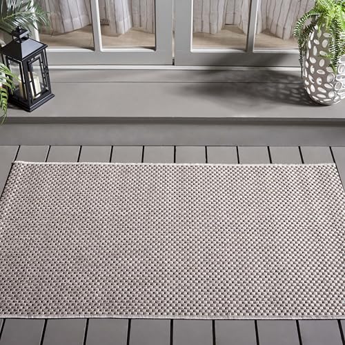 SAFAVIEH Courtyard Collection Accent Rug - 2'7" x 5', Beige & Brown, Non-Shedding & Easy Care, Indoor/Outdoor & Washable-Ideal for Patio, Backyard, Mudroom (CY8521-36312)