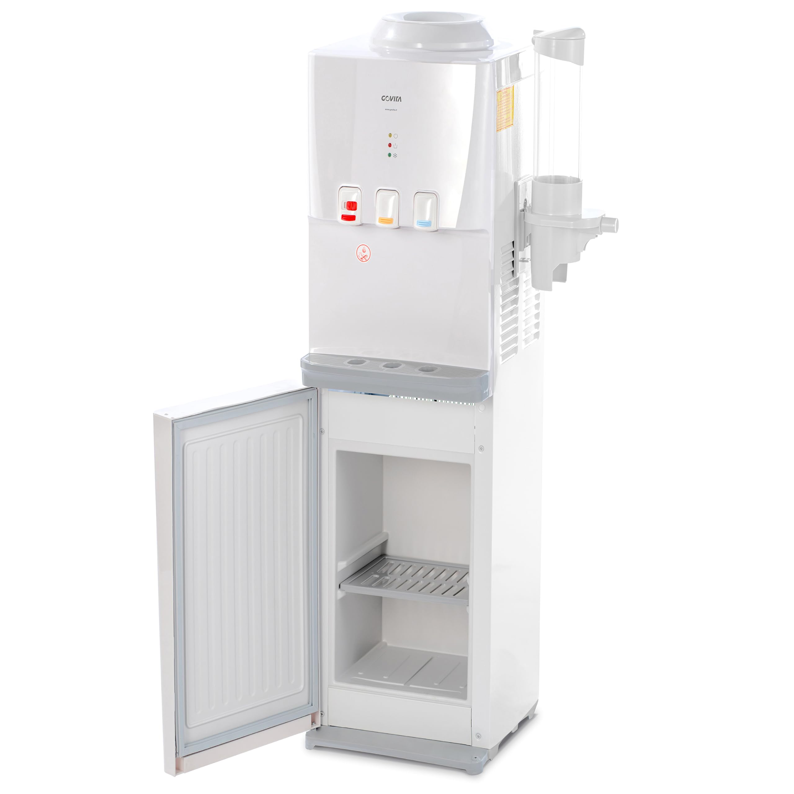 GOVITA Water Dispenser Boccioni Refrigerante Colonnina da Terra Bianco