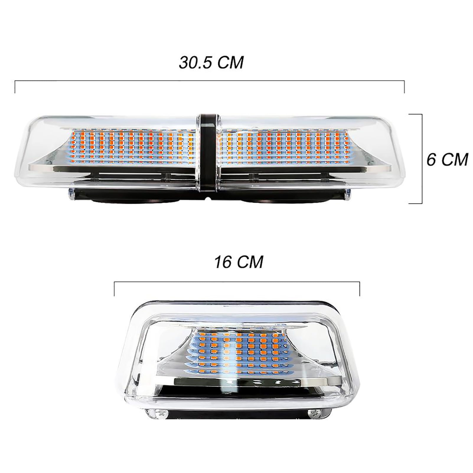 Luces Estroboscópicas LED De Techo, Luces Estroboscópicas De Coche De Camión De Color Amarillo Ámbar De 12V 24V, para Ambulancia De Vehículo Magnético De Rescate De Emergencia De Policía